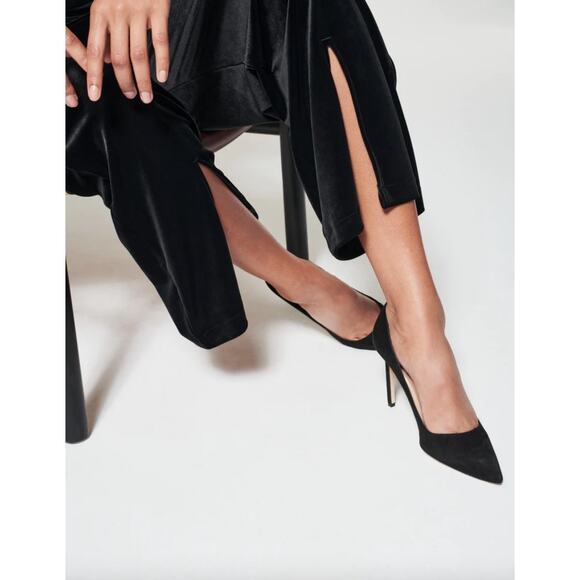 Spanx Black Velvet Split Hem Wide Leg Pant Pull On Women’s L Shaping Slimming - Picture 2 of 10